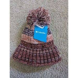 NEW COLUMBIA Winter Blur Beanie II Pink Sherpa Lined Pom Pom Stocking Hat Cap